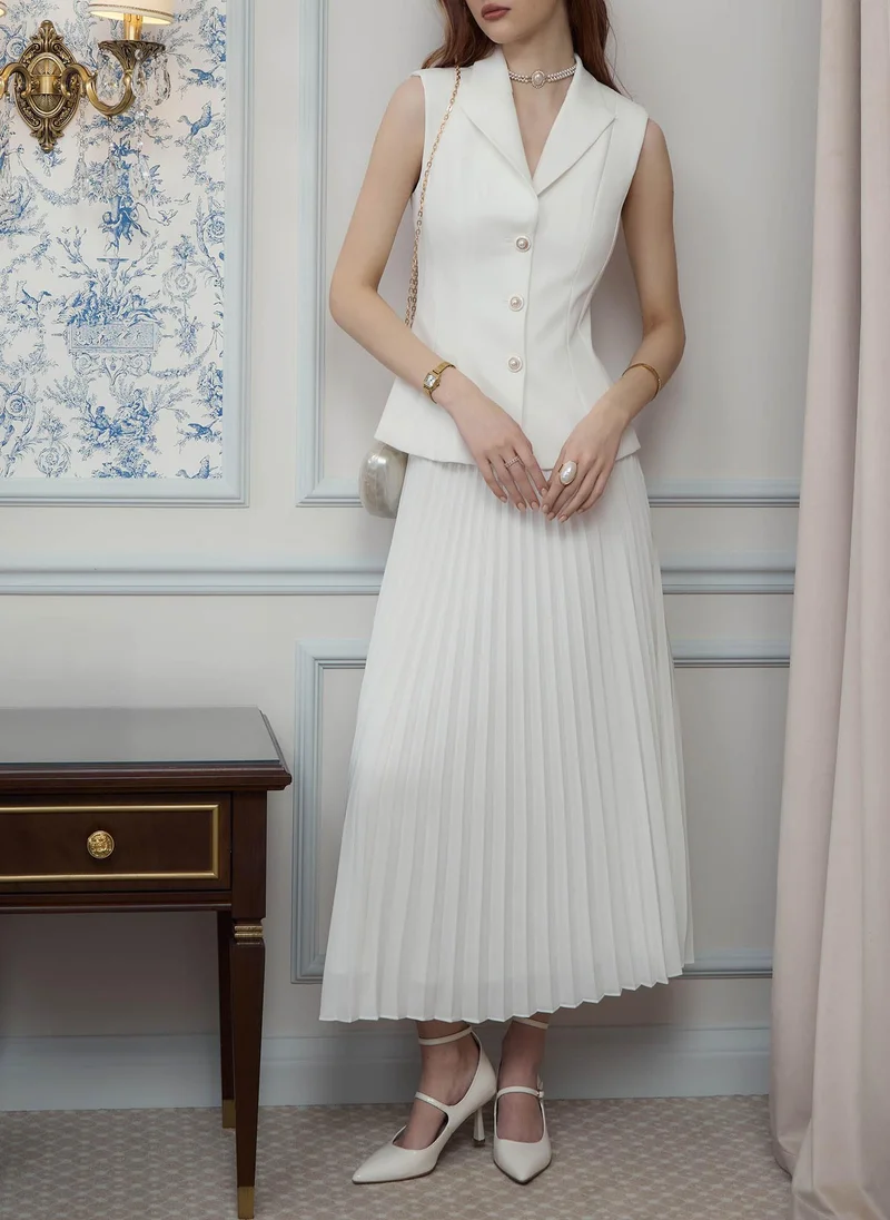 Lichi  Pleated midi skirt in light fabric for Women | Best Price UAE